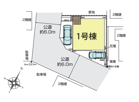 桶川市上日出谷南1丁目　新築一戸建て　ブルーミングガーデン　01の区画図|1号棟
