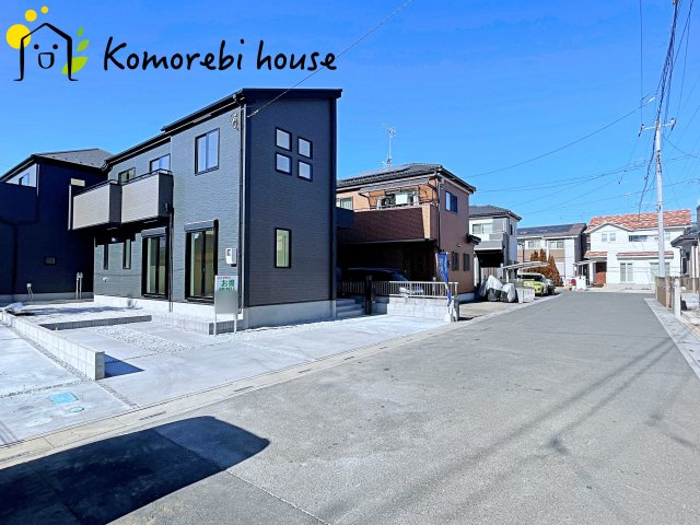 桶川市上日出谷　8期　新築一戸建て　グラファーレ　01の前面道路含む現地写真|26.1.29撮影済み