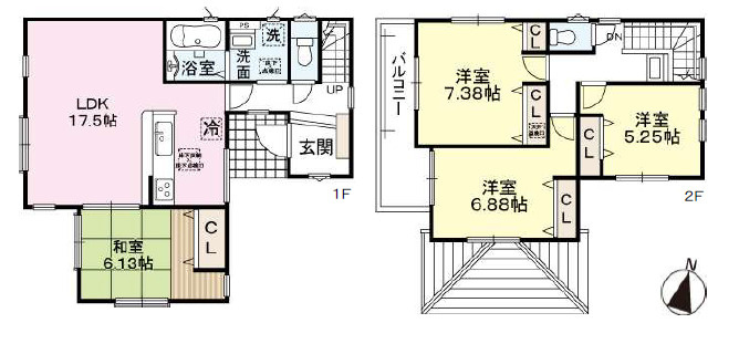 加古川市第12平岡町高畑（全1棟）新築の間取り|４LDKです。