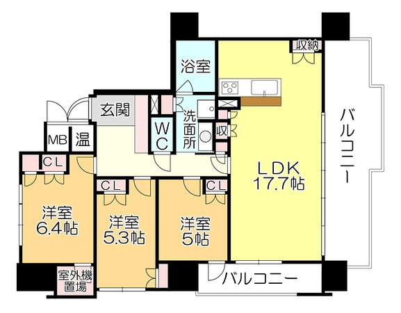 グランドオーク久留米大手町【キャッシュバック対象物件】の間取り