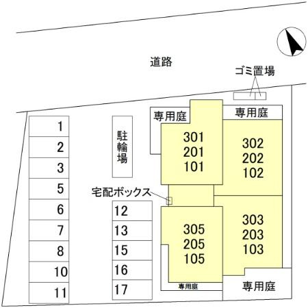 ファブール東羽衣の区画図