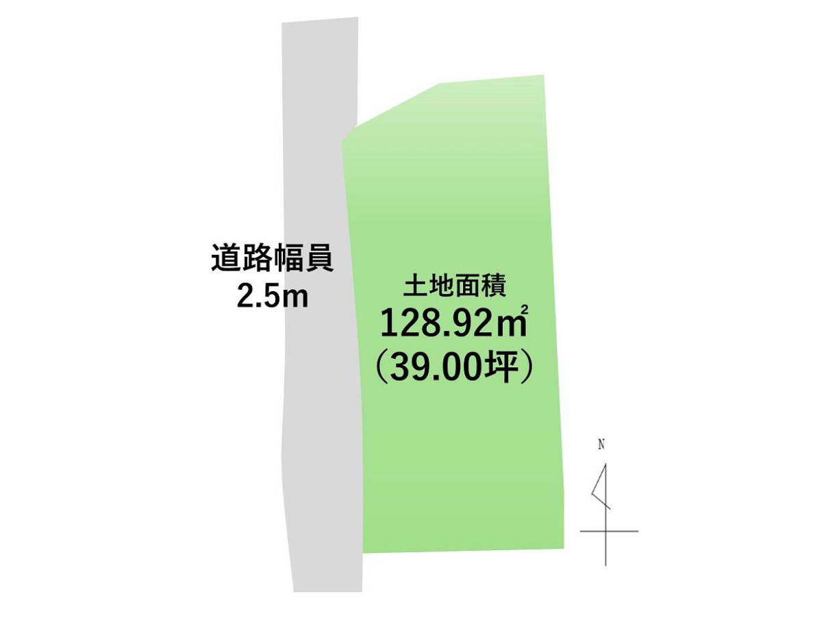 常滑市山方町4丁目　売り土地の土地図