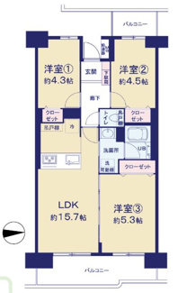 【間取り】 | ベルヴィル大宮A棟