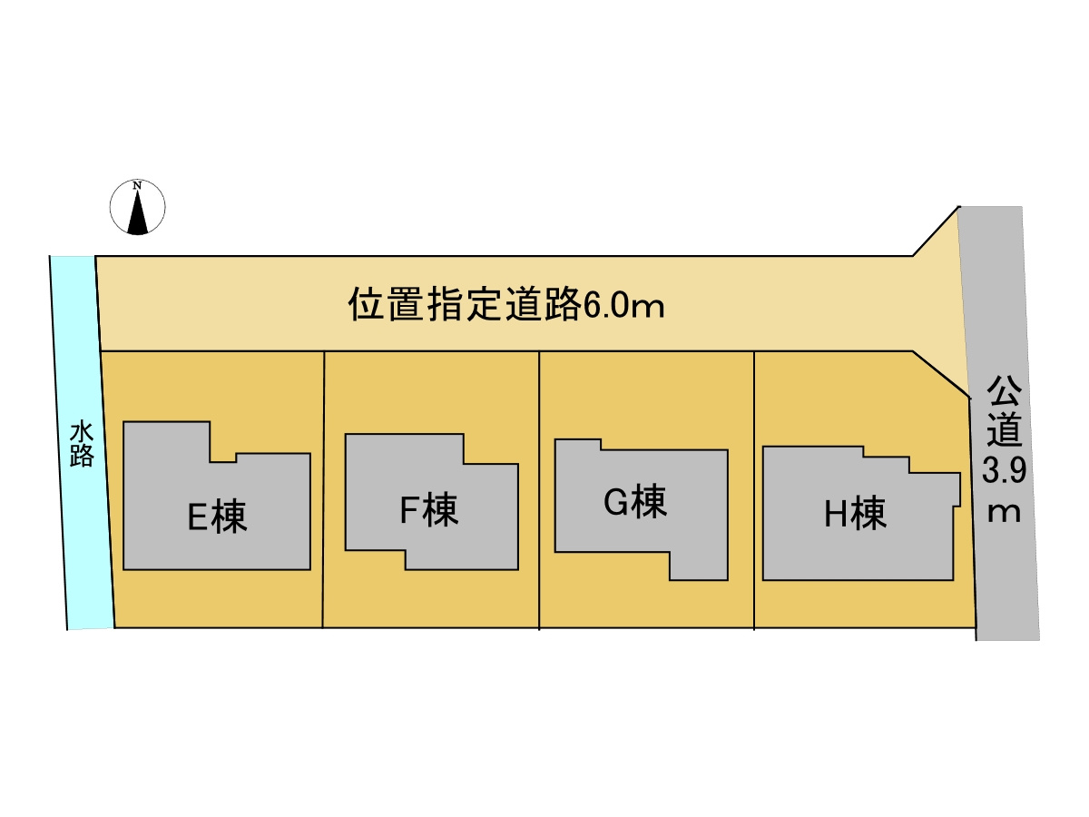 新築戸建　大垣市犬ヶ渕町　全4区画分譲の区画図|■区画図
■YAMADA電機の　ヤマダ不動産　株式会社リライフ　
いつでもお問合わせ下さい。