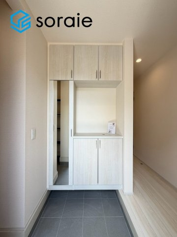 川越市的場全3棟　新築戸建　ウッディエの玄関|7/30撮影