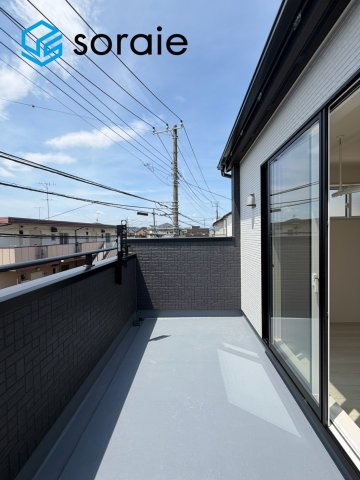 川越市的場全3棟　新築戸建　ウッディエのバルコニー|7/30撮影