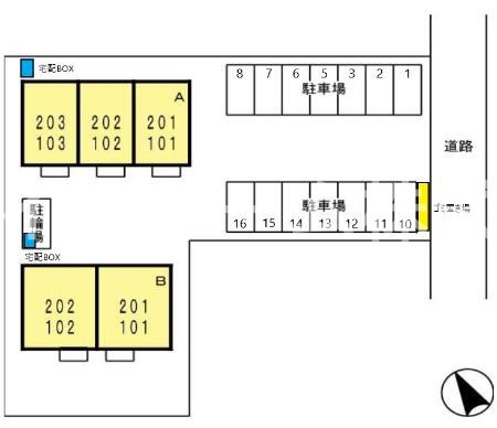 グランモア新豊Ｂ棟の駐車場