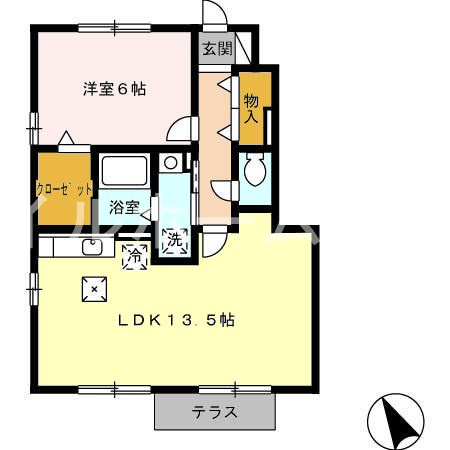 グランモア新豊Ｂ棟の間取り