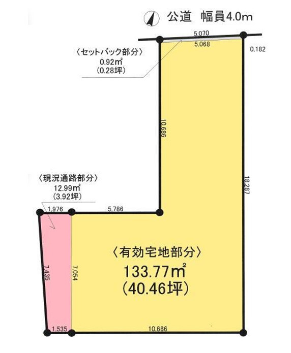 立石８丁目売地の土地図