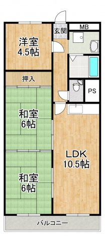 【間取り】 | ディオハイツ金剛