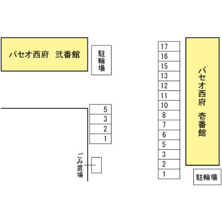 府中市西府町３丁目のアパートの区画図