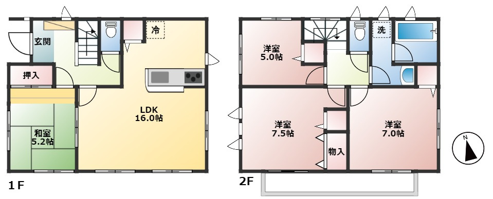 あきる野市上代継中古戸建☆通勤通学便利な立地条件♪周辺環境良好も良好です！の間取り