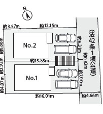 藤沢市渡内４丁目２期　新築戸建　全２棟２号棟の区画図