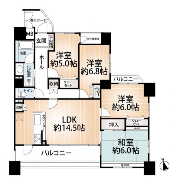 ダイアパレス六ツ門の間取り