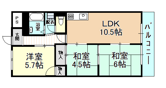 【間取り】 | 玉手山内外ハイツ