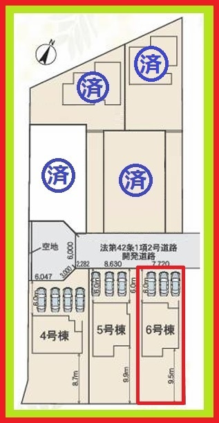 名古屋市港区船頭場１丁目の新築一戸建の区画図|◇６号棟◇