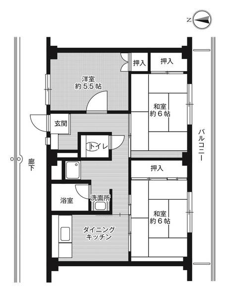 ビレッジハウス草部7号棟の間取り