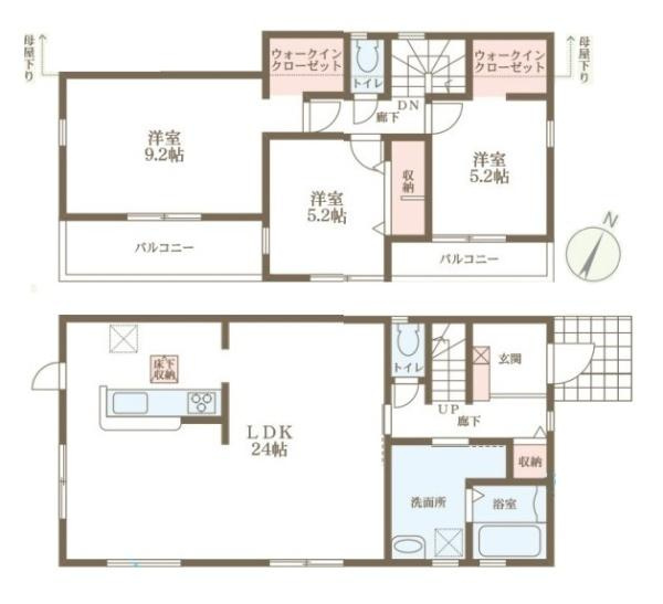 リーブルガーデン千代ケ丘 ２号棟 ／新築一戸建の間取り