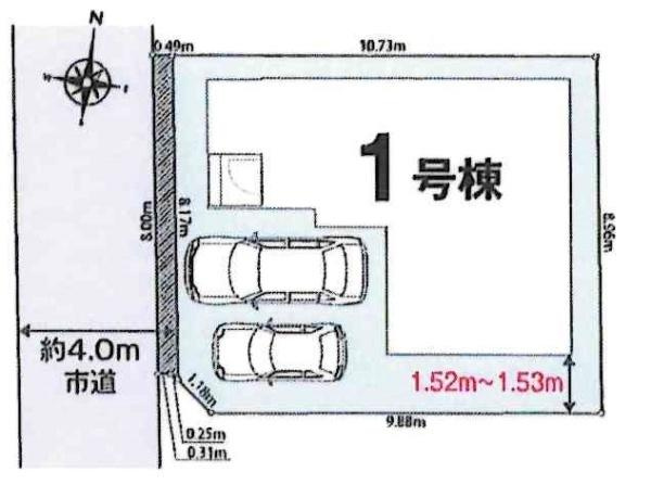 安城市今池町4丁目　全1棟・1号棟の区画図|1号棟です。