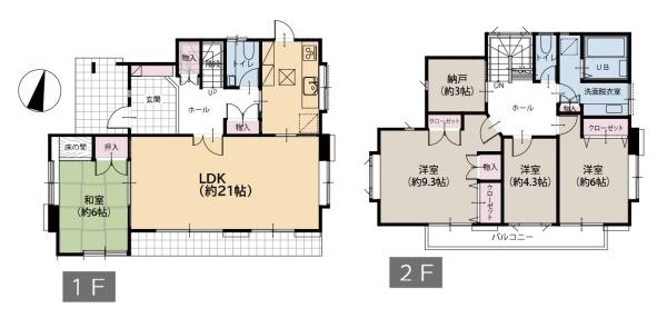 横浜市金沢区富岡西３丁目の中古一戸建の間取り