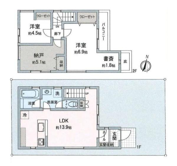 横浜市港南区上永谷１丁目の中古一戸建の間取り