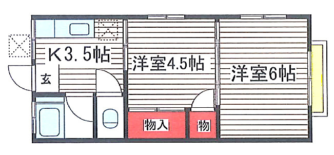 千葉市中央区矢作町のアパートの間取り