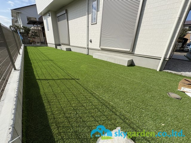 藤沢市西富　新築戸建　全1棟A号棟の庭|ゆったりとした南庭