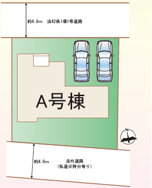 藤沢市西富　新築戸建　全1棟A号棟の区画図