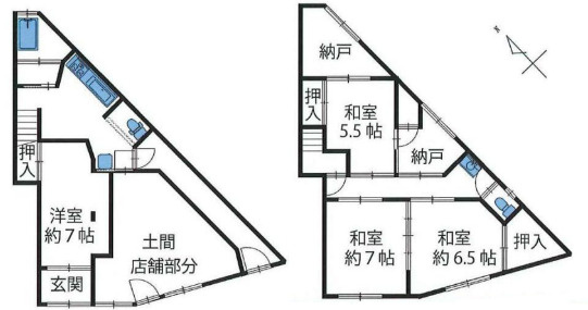 葛飾区立石１丁目の戸建の間取り
