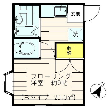 八王子市堀之内のアパートの間取り