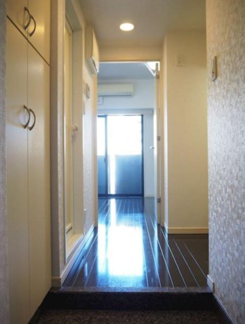 ルーブル高田馬場弐番館の玄関|お洒落なブラックフローリング☆