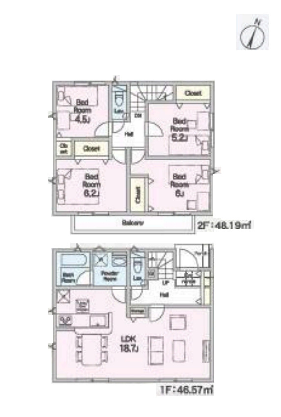 上尾市領家　第2　新築一戸建て　クレイドルガーデン　04の間取り|【全13棟・4号棟】上尾市領家　第2　新築一戸建て　クレイドルガーデン　04・4LDK・土地面積125.09m2・建物面積94.76m2