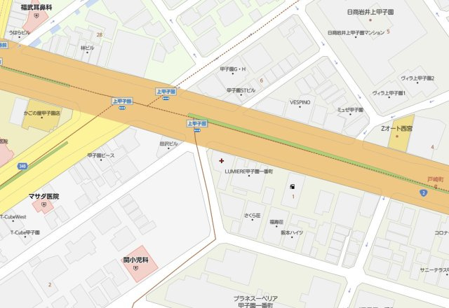 プリオーレ23甲子園一番町エッセンシエルの地図|角部屋！