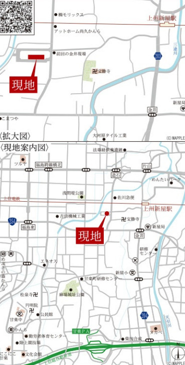 【新築】甘楽郡甘楽町金井第2　２号棟(全４棟)　リーブルガーデン　新築建売分譲の地図