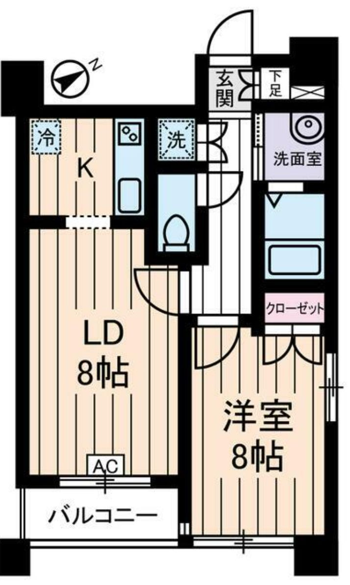 リリエンベルグ弐番館の間取り|1ＬＤＫ