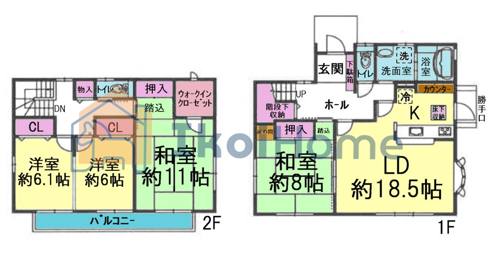 神戸市西区井吹台西町6丁目　中古戸建の間取り|●年中無休：当日予約可●全居室南東向きの陽当り良好のお家♪WICや階段下収納等、収納も豊富です！