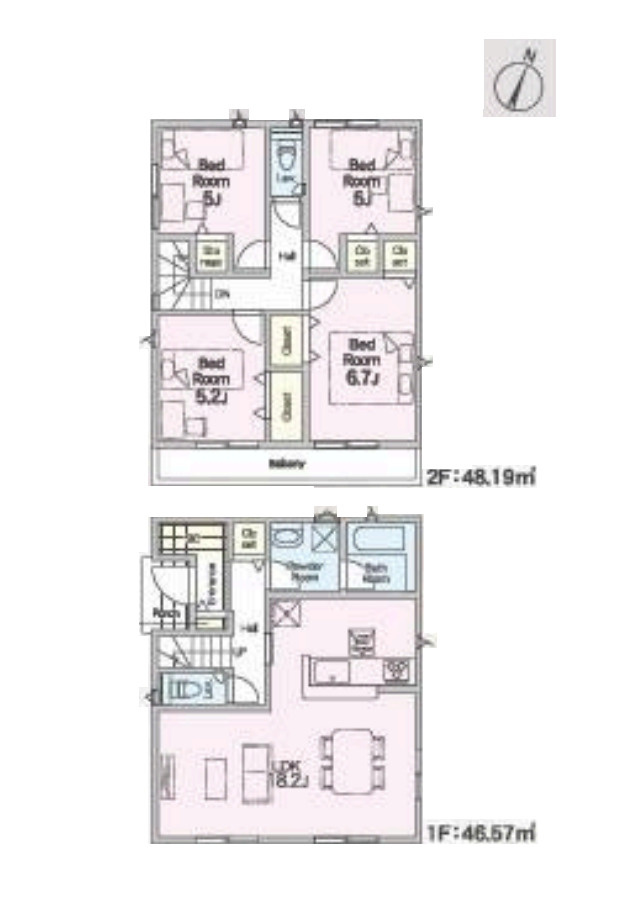 上尾市領家　第2　新築一戸建て　クレイドルガーデン　05の間取り|【全13棟・5号棟】上尾市領家　第2　新築一戸建て　クレイドルガーデン　05・4LDK・土地面積125.47m2・建物面積94.76m2