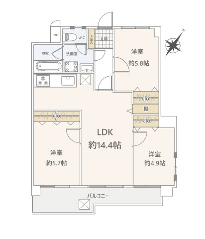 ライオンズマンション大橋第2の間取り|間取り
