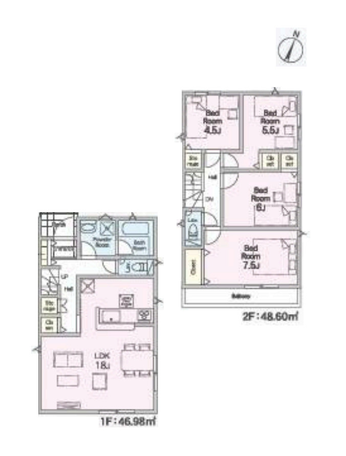 上尾市領家　第2　新築一戸建て　クレイドルガーデン　06の間取り|【全13棟・6号棟】上尾市領家　第2　新築一戸建て　クレイドルガーデン　06・4LDK・土地面積133.11m2・建物面積95.58m2