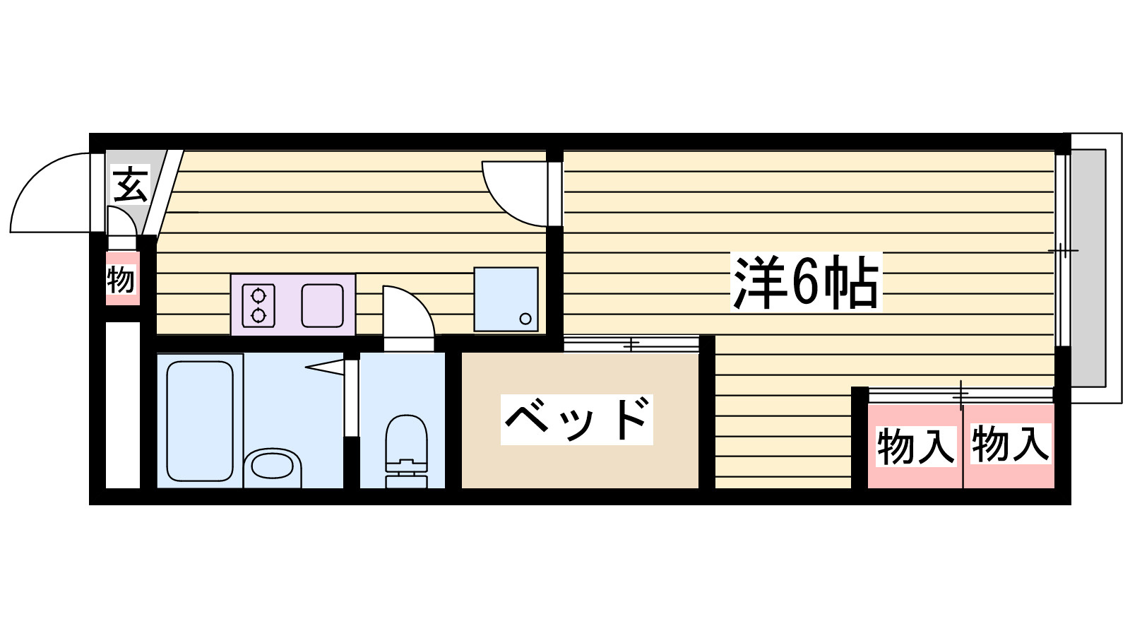 レオパレスシーサイド江井島の間取り