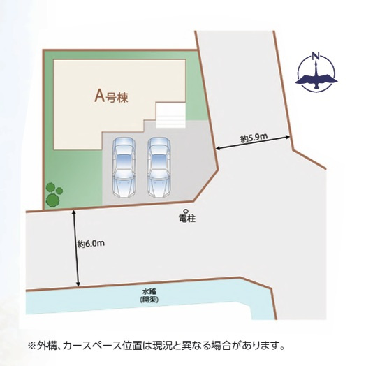 ハートフルタウン 　東大島3丁目9番　Aの前面道路含む現地写真|東南角地、日当たり良好です。同メーカー完成物件の内覧も、他の物件と合わせての現地ご案内も可能です！HPから、またお電話でも、お気軽にお問い合わせください。