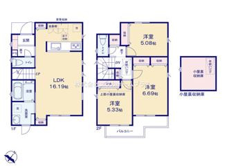 【間取り】 | 立川市栄町3丁目　新築戸建　【全2棟】