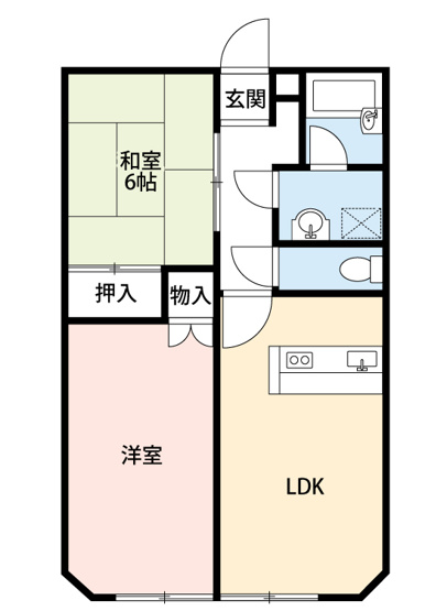 【間取り】 | コーポ梅村Ｂ
