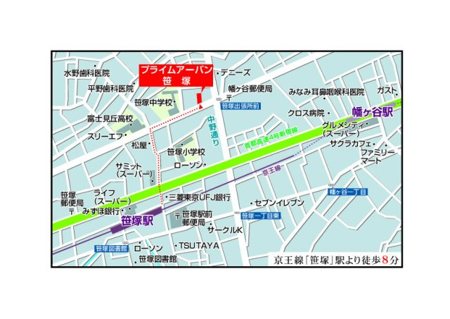 プライムアーバン笹塚の地図