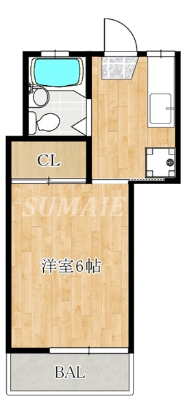 コゴシハイツの間取り|角部屋で明るいお部屋です！