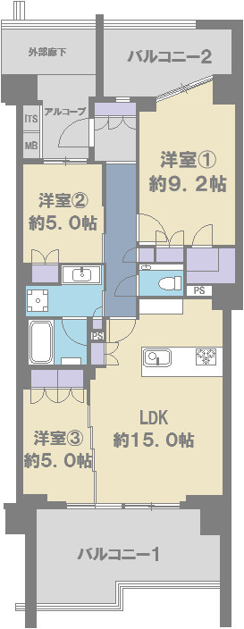 デュオヒルズ秋谷の間取り
