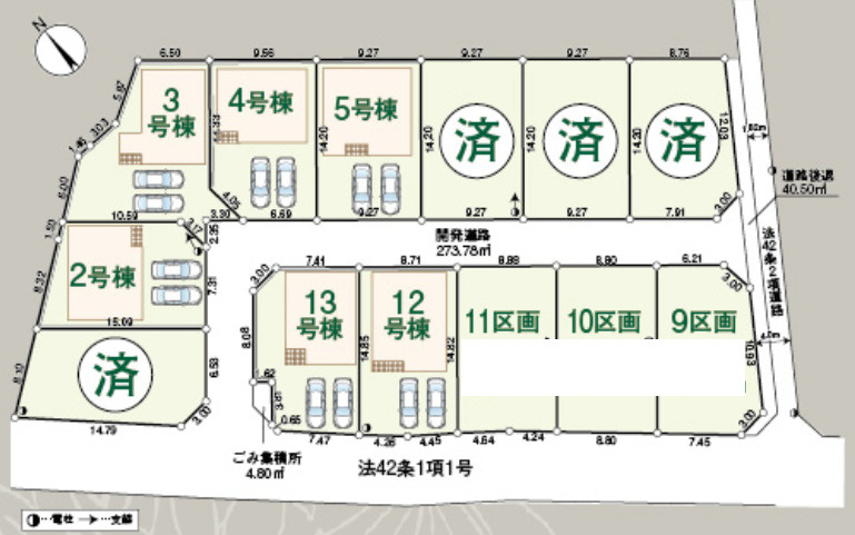 【仲介手数料無料】入間下藤沢第１７全１３区１２号棟　入間の新築なら西武ハウジングの区画図
