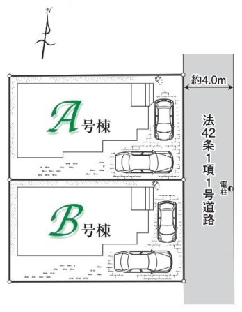 狭山市広瀬東11期　新築戸建全2棟　B号棟　ハートフルタウンの区画図