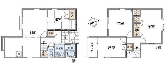 【間取り】 | 姫路市御国野町御着　中古戸建