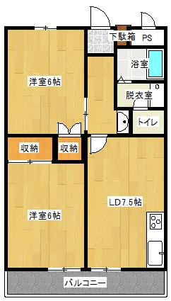 谷上ハイツの間取り